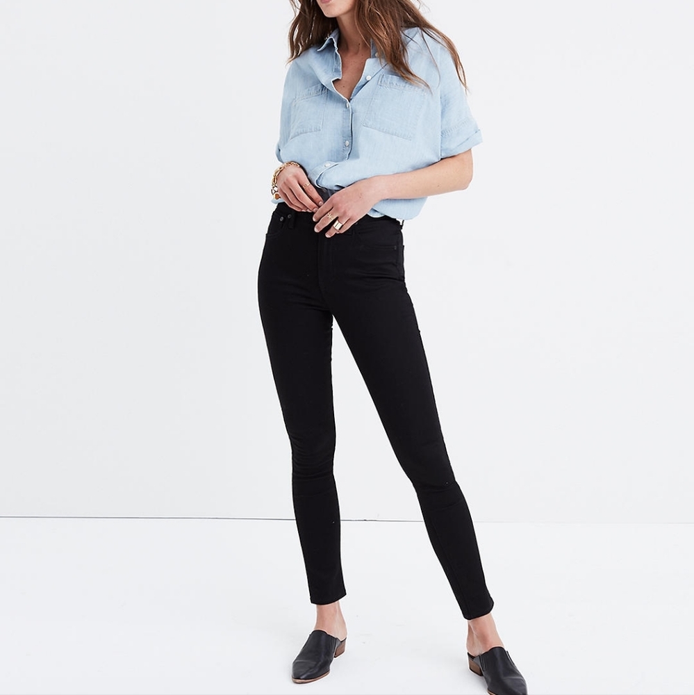 MADEWELL 10" High-Rise Skinny Jeans in black